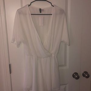 H and M size 12 white romper